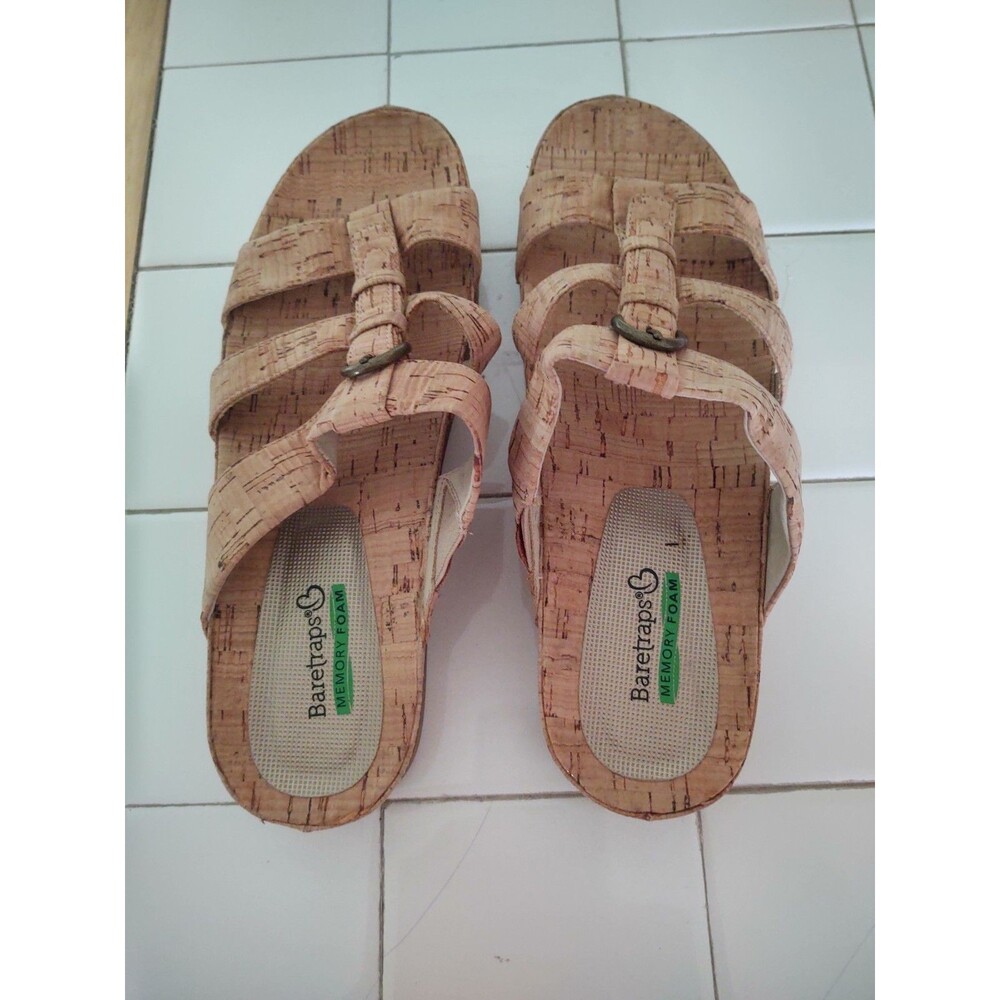 Baretraps Cella Women's Cork Footbed Memory Foam Sandles Size 9 M US New